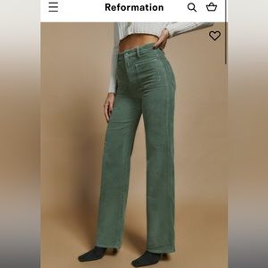 Reformation pants (Alyssa High Rise Wide Leg Corduroy Pants)